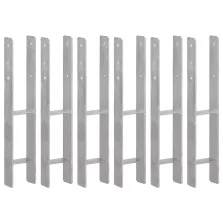   vidaXL 6 db ezüstszínű horganyzott acél kerítéshorgony 10 x 6 x 60 cm