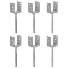   vidaXL 6 db ezüstszínű horganyzott acél kerítéshorgony 8 x 6 x 30 cm