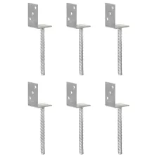   vidaXL 6 db ezüstszínű horganyzott acél kerítéshorgony 8 x 6 x 30 cm