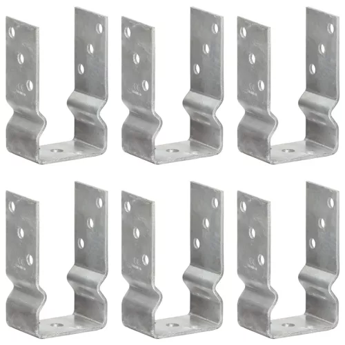 vidaXL 6 db ezüstszínű horganyzott acél kerítéshorgony 8 x 6 x 15 cm