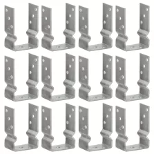   vidaXL 12 db ezüstszínű horganyzott acél kerítéshorgony 9x6x15 cm