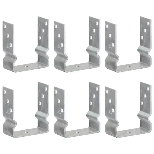 vidaXL 6 db ezüstszínű horganyzott acél kerítéshorgony 12 x 6 x 15 cm