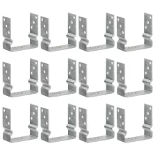   vidaXL 12 db ezüstszínű horganyzott acél kerítéshorgony 14 x 6 x 15 cm