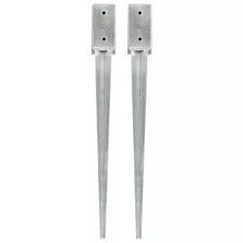   vidaXL 2 db ezüstszínű horganyzott acél kerítéstüske 7 x 7 x 75 cm