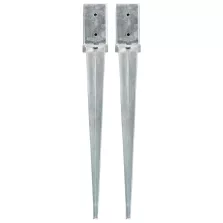   vidaXL 2 db ezüstszínű horganyzott acél kerítéstüske 8 x 8 x 76 cm