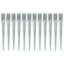   vidaXL 12 db ezüstszínű horganyzott acél kerítéstüske 8 x 8 x 76 cm