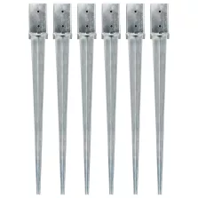   vidaXL 6 db ezüstszínű horganyzott acél kerítéstüske 8 x 8 x 91 cm