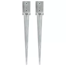   vidaXL 2 db ezüstszínű horganyzott acél kerítéstüske 9 x 9 x 75 cm