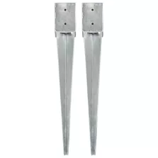   vidaXL 2 db ezüstszínű horganyzott acél kerítéstüske 10 x 10 x 76 cm