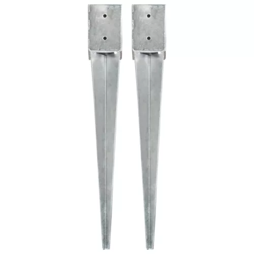 vidaXL 2 db ezüstszínű horganyzott acél kerítéstüske 10 x 10 x 76 cm
