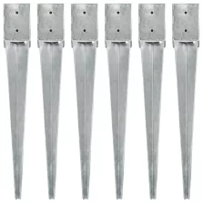  vidaXL 6 db ezüstszínű horganyzott acél kerítéstüske 10 x 10 x 76 cm