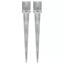   vidaXL 2 db ezüstszínű horganyzott acél kerítéstüske 12 x 12 x 89 cm