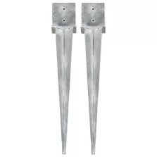   vidaXL 2 db ezüstszínű horganyzott acél kerítéstüske 14 x 14 x 91 cm