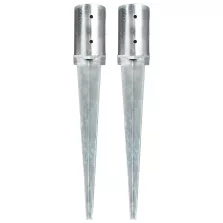   vidaXL 2 db ezüstszínű horganyzott acél kerítéstüske 8 x 61 cm