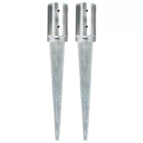 vidaXL 2 db ezüstszínű horganyzott acél kerítéstüske 8 x 61 cm