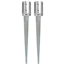   vidaXL 2 db ezüstszínű horganyzott acél kerítéstüske 10 x 76 cm