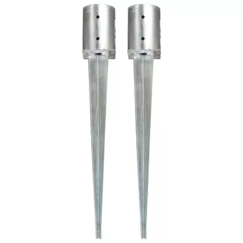 vidaXL 2 db ezüstszínű horganyzott acél kerítéstüske 10 x 76 cm