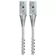   vidaXL 2 db ezüstszínű horganyzott acél kerítéstüske 7 x 7 x 56 cm