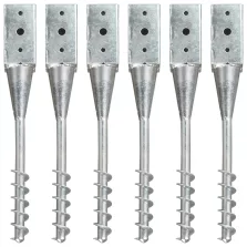   vidaXL 6 db ezüstszínű horganyzott acél kerítéstüske 7 x 7 x 56 cm