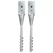   vidaXL 2 db ezüstszínű horganyzott acél kerítéstüske 10 x 10 x 57 cm