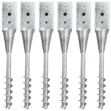   vidaXL 6 db ezüstszínű horganyzott acél kerítéstüske 10 x 10 x 57 cm