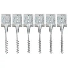   vidaXL 6 db ezüstszínű horganyzott acél kerítéstüske 14 x 14 x 58 cm