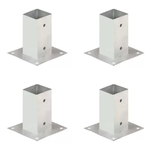 vidaXL 4 db horganyzott fém oszloprögzítő 71 mm