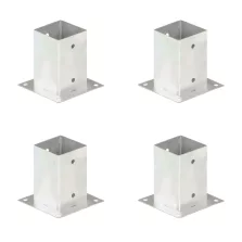 vidaXL 4 db horganyzott fém oszloprögzítő 91 mm