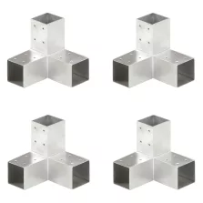   vidaXL 4 darab Y-alakú horganyzott fém oszloptartó 71 x 71 mm
