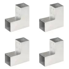   vidaXL 4 darab L alakú horganyzott fém oszloptartó 81 x 81 mm