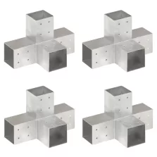   vidaXL 4 darab X alakú horganyzott fém oszloptartó 81 x 81 mm