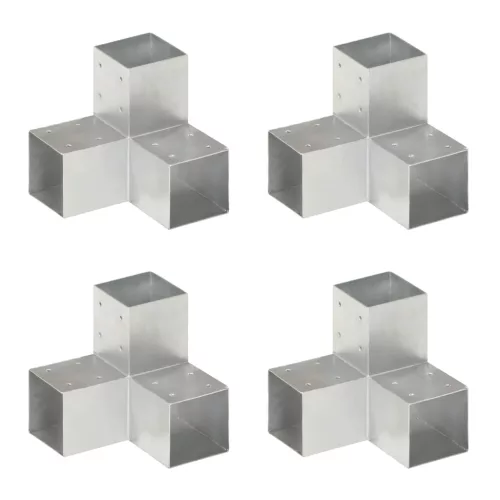 vidaXL 4 darab Y alakú horganyzott fém oszloptartó 91 x 91 mm