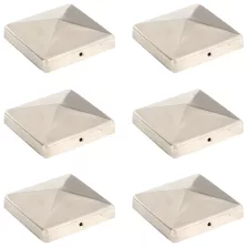   vidaXL 6 db gúla alakú rozsdamentes acél kerítésoszlop-sapka 101x101 mm