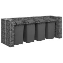   vidaXL horganyzott acél gabionfal szemeteskukákhoz 320 x 100 x 120 cm