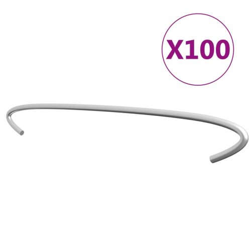 vidaXL 100 db horganyzott acél gabionhorog 50 cm