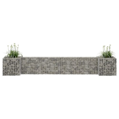 vidaXL H alakú acéldrót virágtartó gabion 260 x 40 x 40 cm