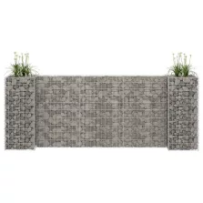   vidaXL H alakú acéldrót virágtartó gabion 260 x 40 x 100 cm