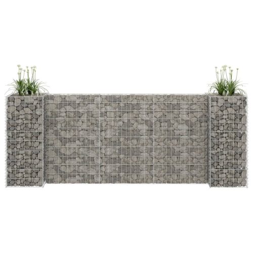 vidaXL H alakú acéldrót virágtartó gabion 260 x 40 x 100 cm