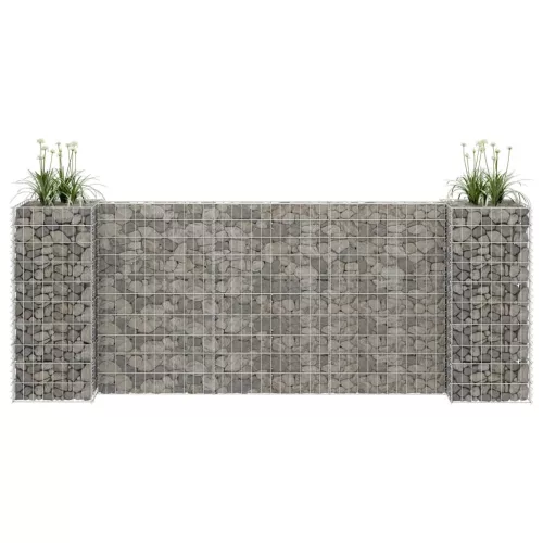 vidaXL H alakú acéldrót virágtartó gabion 260 x 40 x 100 cm