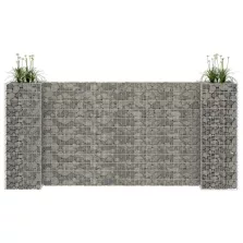   vidaXL H alakú acéldrót virágtartó gabion 260 x 40 x 120 cm