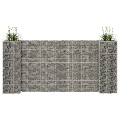 vidaXL H alakú acéldrót virágtartó gabion 260 x 40 x 120 cm