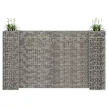   vidaXL H alakú acéldrót virágtartó gabion 260 x 40 x 150 cm