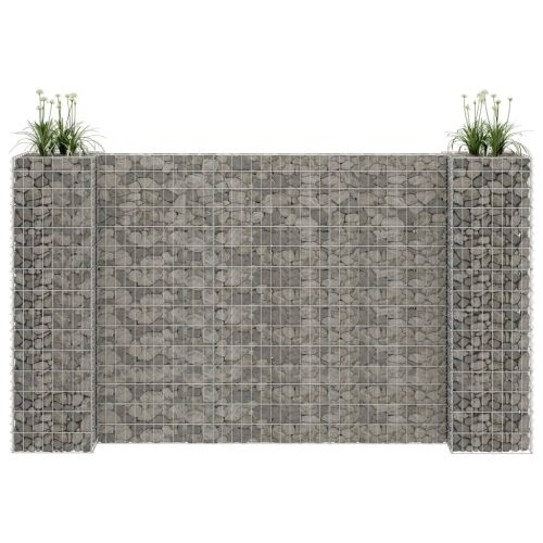 vidaXL H alakú acéldrót virágtartó gabion 260 x 40 x 150 cm