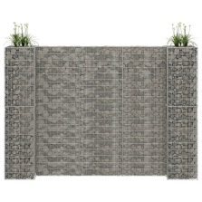   vidaXL H alakú acéldrót virágtartó gabion 260 x 40 x 180 cm