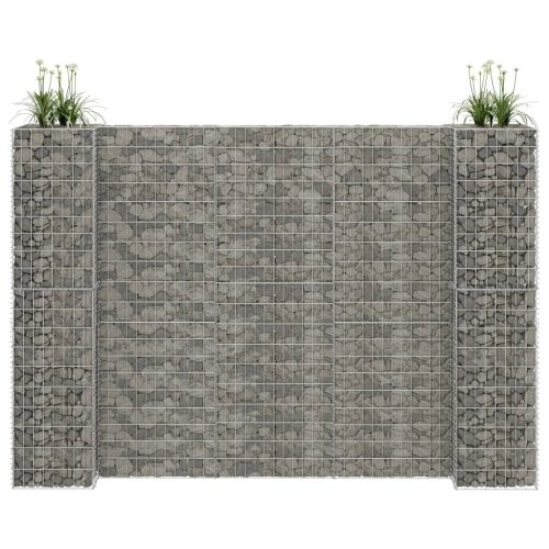 vidaXL H alakú acéldrót virágtartó gabion 260 x 40 x 180 cm