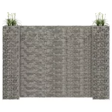   vidaXL H alakú acéldrót virágtartó gabion 260 x 40 x 200 cm