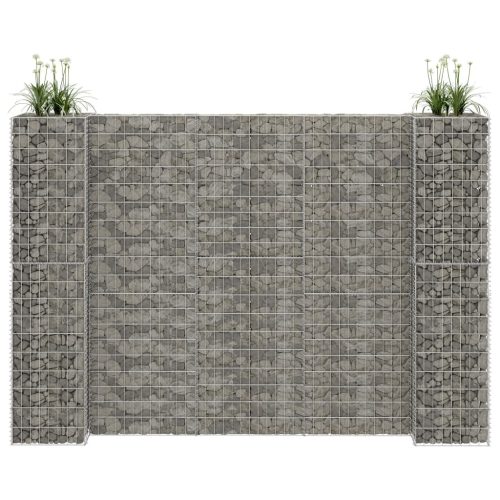 vidaXL H alakú acéldrót virágtartó gabion 260 x 40 x 200 cm