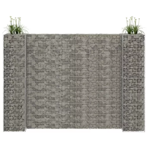 vidaXL H alakú acéldrót virágtartó gabion 260 x 40 x 200 cm