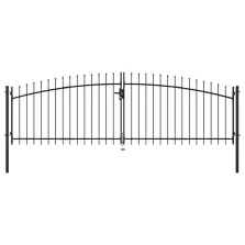   vidaXL kétajtós lándzsahegytetejű kerítéskapu 400 x 175 cm