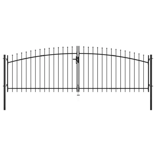 vidaXL kétajtós lándzsahegytetejű kerítéskapu 400 x 175 cm